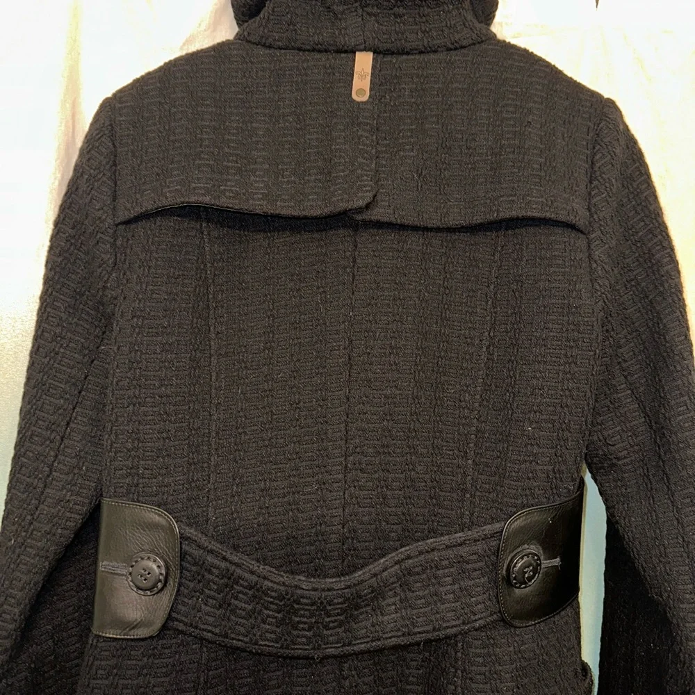 Mackage wool and leather military style coat with bell sleeves - Picture 9 of 15